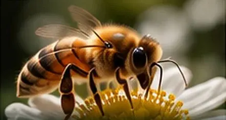 Honey bee on a daisy